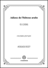 Adieux de l'hotesse arabe in a sharp minor Vocal Solo & Collections sheet music cover